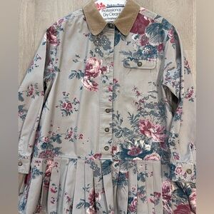 Free People Floral Pleated Button-Up Dress